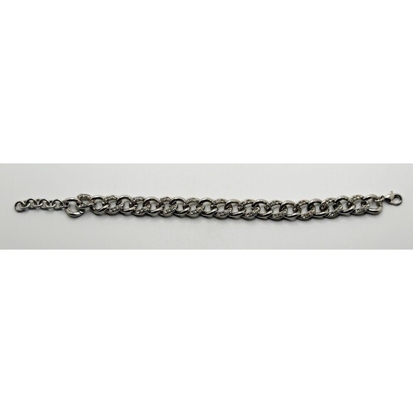 Silver Tone Women's Linked Bracelet 8" - Picture 1 of 9